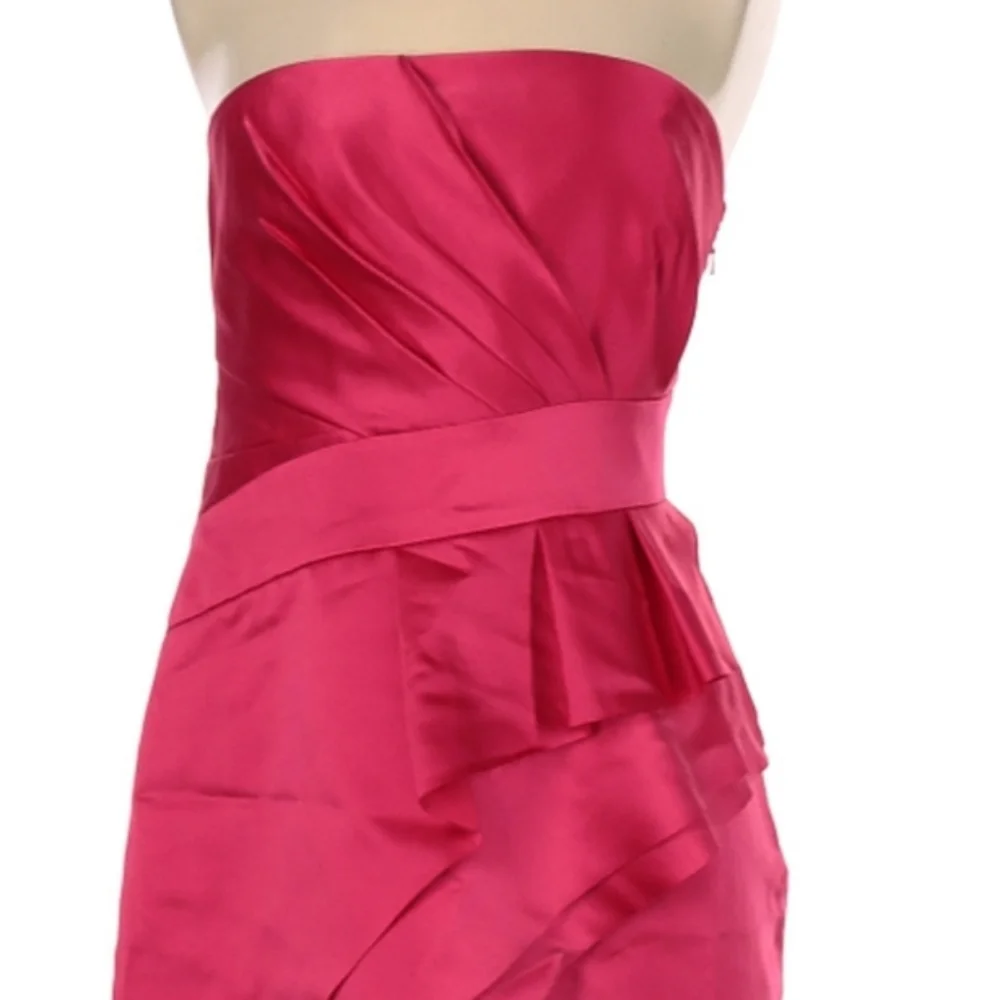 Phoebe Couture‎ Cocktail Party Dress Size 6 Strapless Pink Fuchsia Bridesmaid